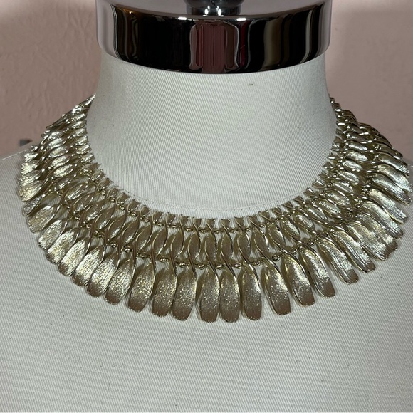 Lisner Vintage 1940 50 Art deco Gold Thick wide Heavy Cleopatra choker Necklace - Picture 15 of 16